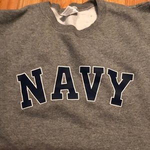Navy crew neck sweatshirt